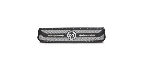 Magnum Truck Gear CL Series Grilles feature Chrome Accents and LED Lights along with a unique woven mesh design.