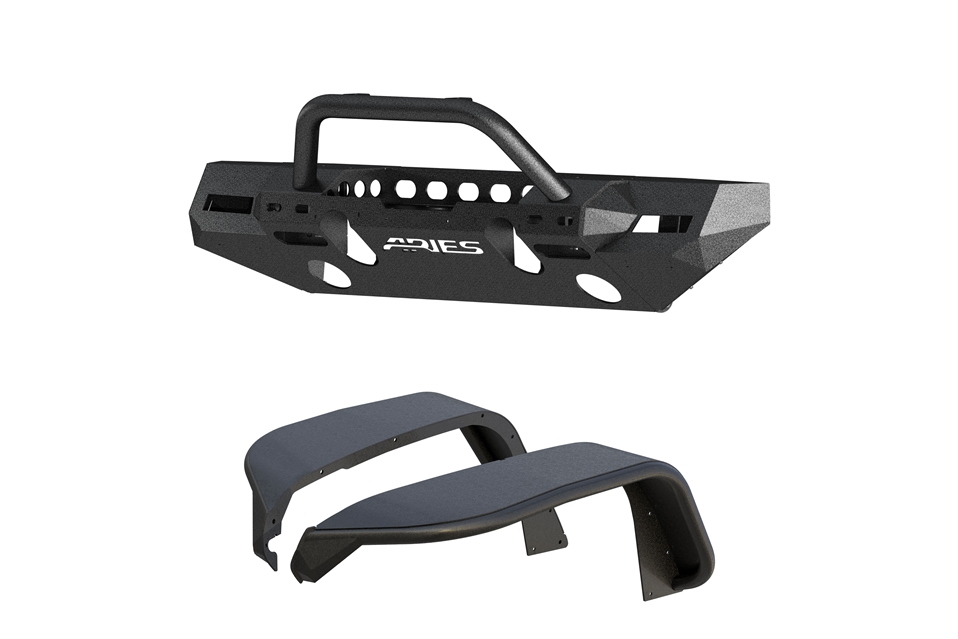 Aries TrailChaser Prerunner Front Bumper & Fender Flares Magnum Truck