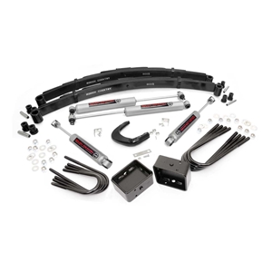 Rough Country 4in Lift Kit Rear Blocks - Front and Rear - Chevrolet/GMC 1973-1976
