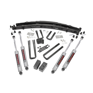 Rough Country 4in Lift Kit Rear Blocks - Front and Rear - Dodge W100/200/300 Pickup