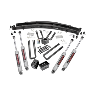 Rough Country 4in Lift Kit Rear Blocks - Front and Rear - Dodge W100/200/300
