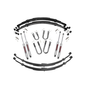 Rough Country 3in Lift Kit Rear Blocks - Front and Rear - Jeep 1974-1990