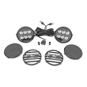 Rough Country 6.5in Round Black Series Halo LED Light White/Amber DRL
