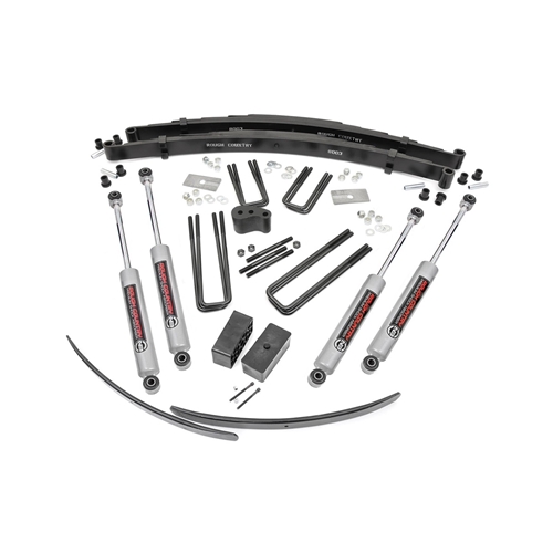 Rough Country 4in Lift Kit Rear Blocks - Front and Rear - Plymouth Trailduster
