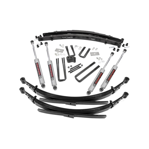 Rough Country 4in Lift Kit Rear Springs - Front and Rear - Ramcharger/Trailduster 4WD