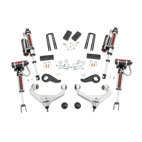 Rough Country 3in Vertex Reservoir Lift Kit - Front and Rear - Silverado/Sierra 2500/3500 HD
