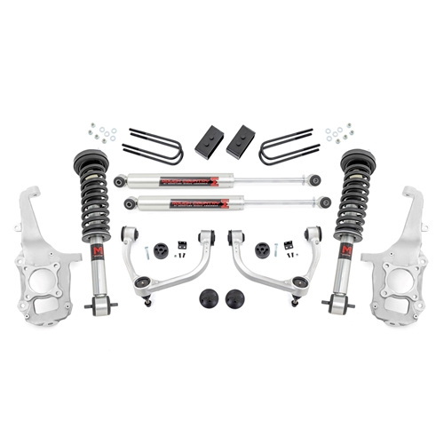 Rough Country 4in Lift Kit - Front and Rear - Ford F-150 4WD Non-Diesel