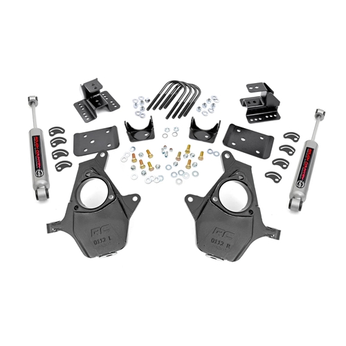 Rough Country 2in Front 4in Rear Lowering Shocks - Silverado/Sierra 1500 LD/Limited RWD