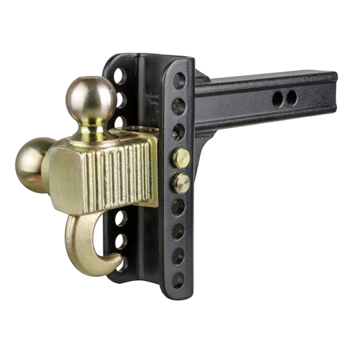 CURT Adjustable Ball Mount with Hook and Step Dual Ball