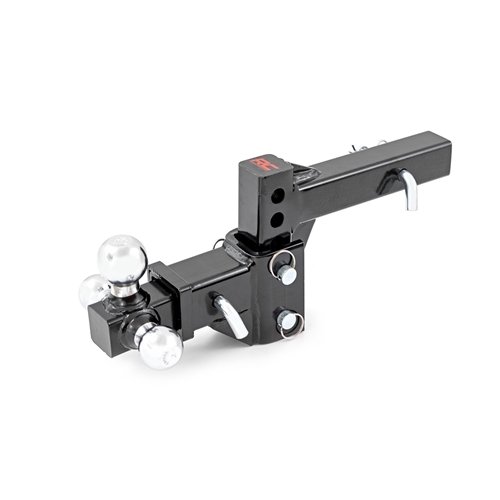 Rough Country Class III Adjustable Trailer Hitch - 6in Drop Multi-Ball Mount