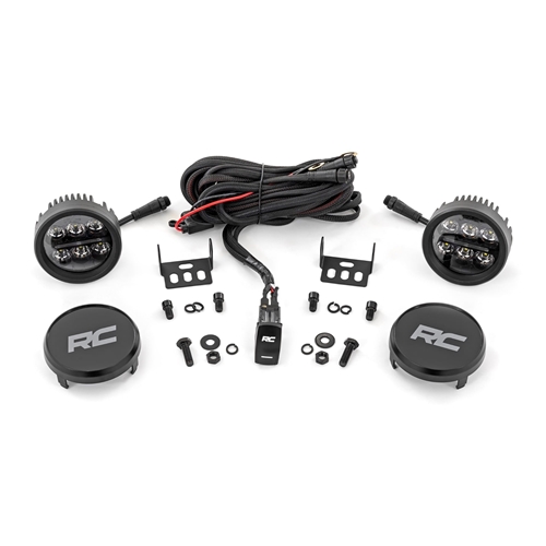 Rough Country 3.5in Round Black Series LED Light Amber DRL