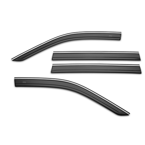 Husky Liners Low Profile Vent Visors - Smoke With Chrome Trim
